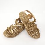 Vicco - Beaded Bow Ballet Shoes - Gold - Hanse shoes