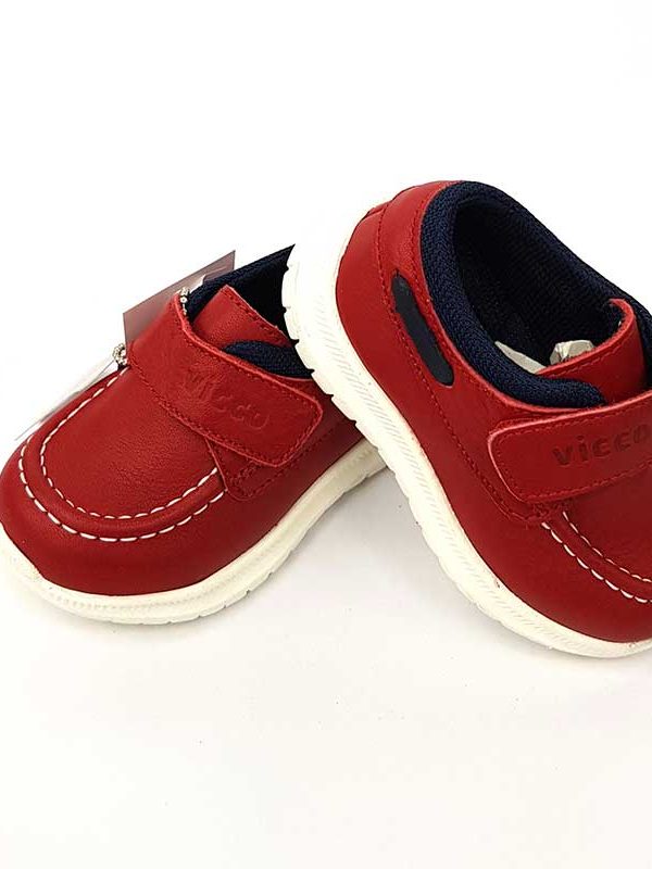 Vicco - Velcro Leather Shoes - Red - Hanse shoes