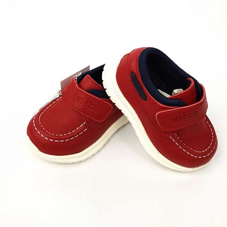 Vicco - Velcro Leather Shoes - Red - Hanse shoes