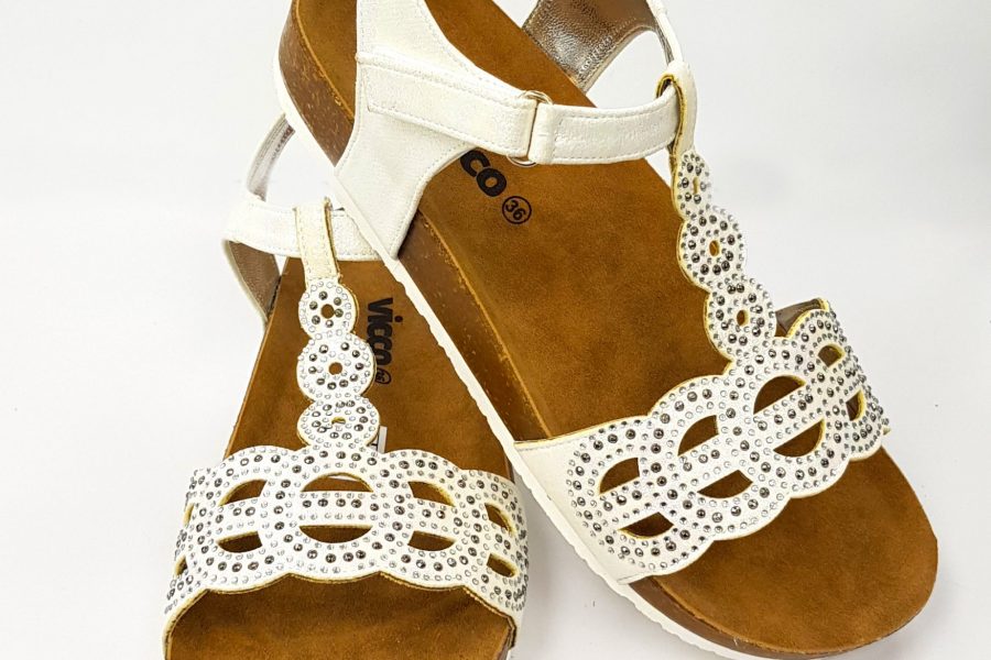 Vicco - Weave Pattern Sandals - Pearl - Hanse shoes