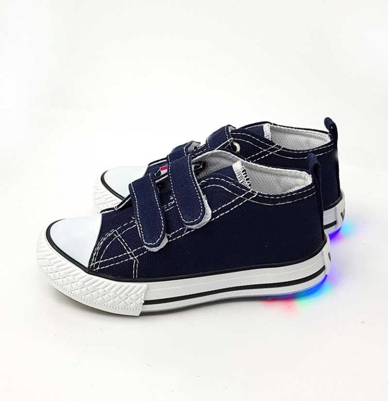 Velcro Canvas Sneaker - Navy - Hanse shoes