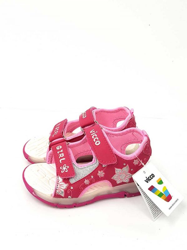 Flower Pattern Lighted Sandals - Fuchsia - Hanse shoes