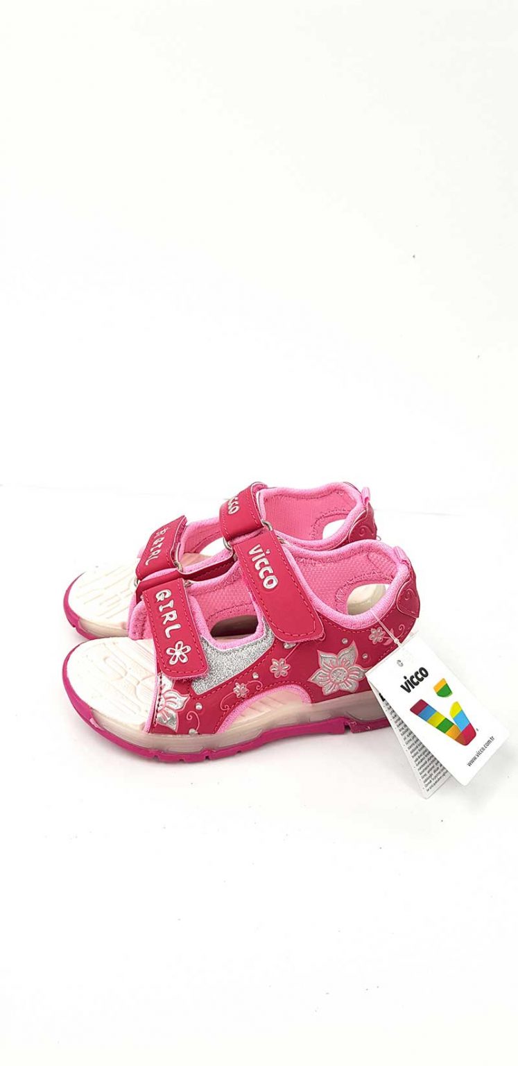 Flower Pattern Lighted Sandals - Fuchsia - Hanse shoes