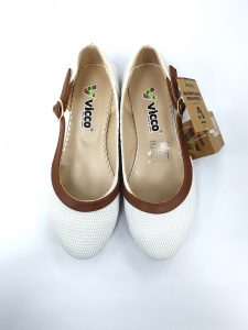 Leather outlined Ballet Shoes- White (Turkish Shoes) - Image 4