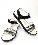 Braid Pattern Sandals - Black (Turkish Shoes)