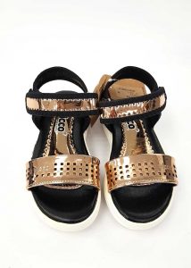 Square Pattern Sandals - Gold (Turkish Shoes) - Image 3