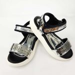 Square Pattern Sandals - Silver - Hanse shoes