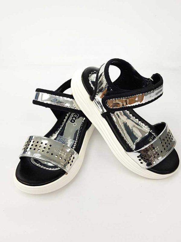 Square Pattern Sandals - Silver - Hanse shoes