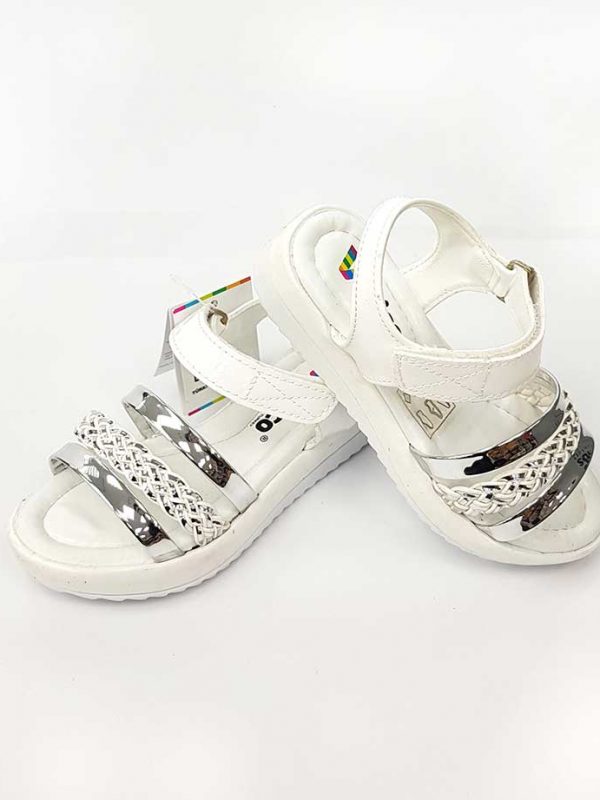 Braid Pattern Sandals - White - Hanse shoes