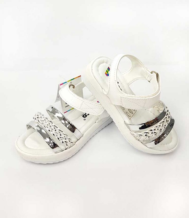 Braid Pattern Sandals - White - Hanse shoes