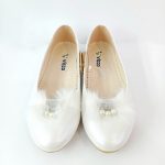 Fluff Bowed Ballet Shoes- White - Hanse shop
