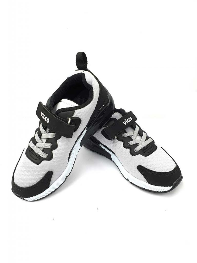 Lace-Up Velcro Sport Shoes - Gray/Black - Hanse shoes