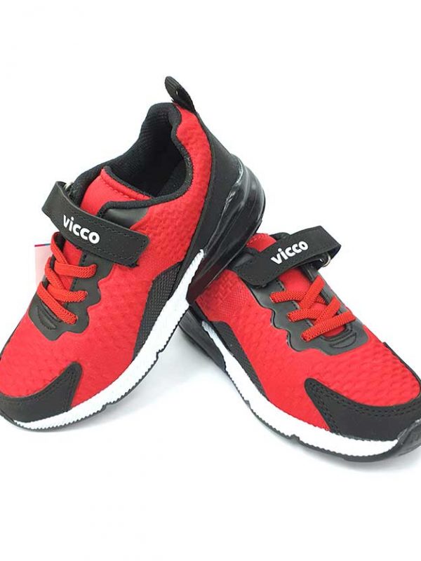 Lace-Up Velcro Sport Shoes - Red/Black - Hanse shoes