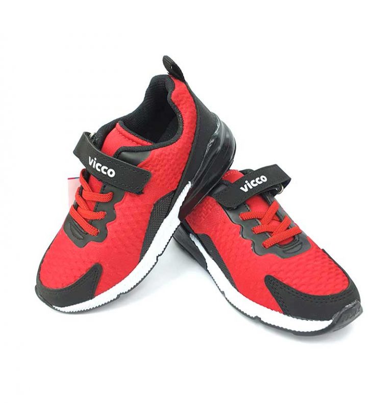 Lace-Up Velcro Sport Shoes - Red/Black - Hanse shoes