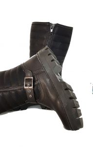 Round patterned Semi-Leather Boots -Black (Turkish Shoes) - Image 2