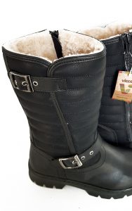 Round patterned Semi-Leather Boots -Black (Turkish Shoes) - Image 4