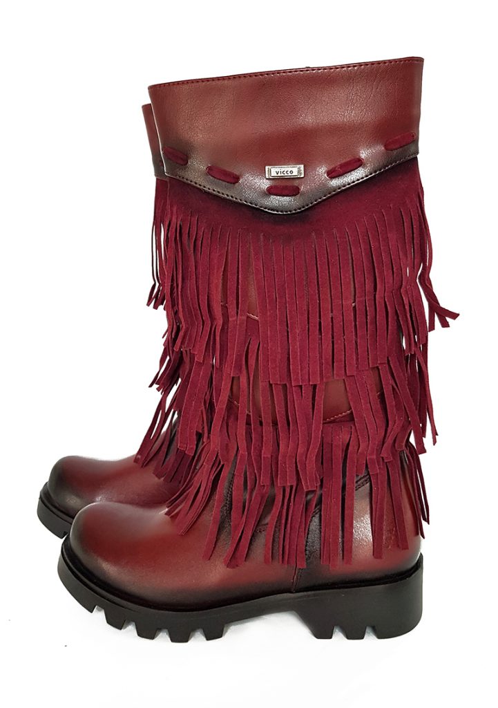 Leather Finge Boots-Red - Hanse shoes