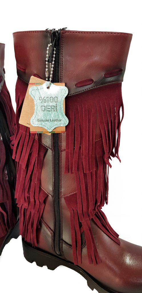 Leather Finge Boots-Red (Turkish Shoes) - Image 5