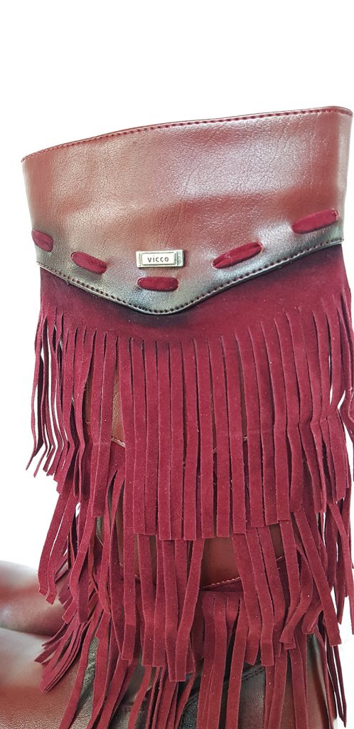 Leather Finge Boots-Red (Turkish Shoes) - Image 3